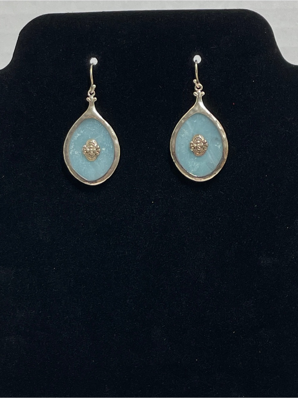 Silpada 925 Sterling Silver Amazonite Dangle Earrings W2360 Retired Rare 11.82g